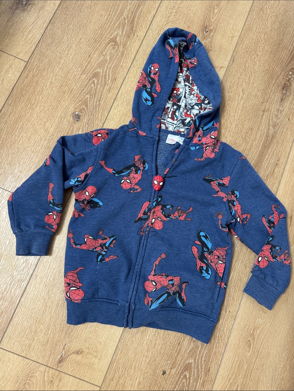 Kids Navy Spider-Man Zip-Up Hoodie